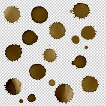 Coffee Stain Set Stock Illustration