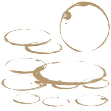 Coffee Stain Set, Isolated. Stock Illustration