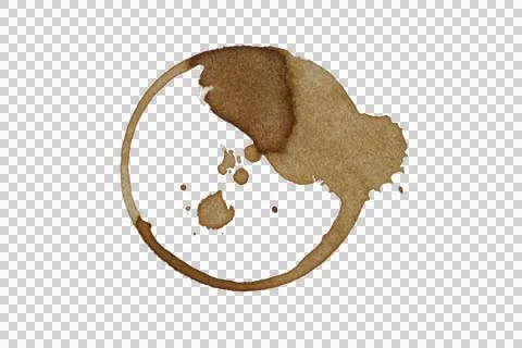 Coffee stains isolated transparency background. Stock Illustration