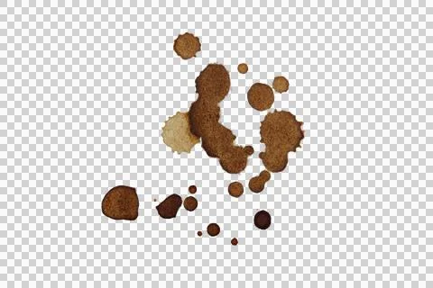 Coffee stains isolated transparency background. Stock Illustration