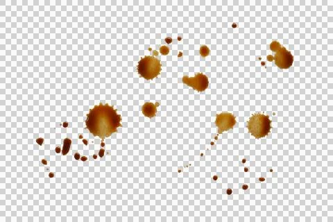 Coffee stains isolated transparency background. Stock Photos