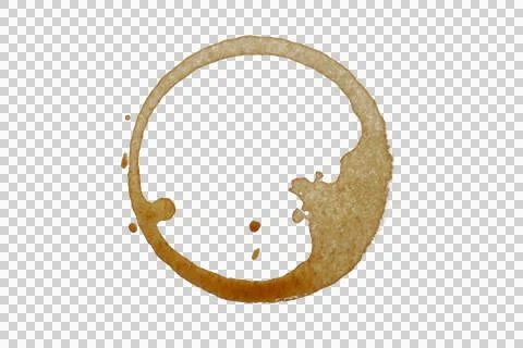 Coffee stains isolated transparency background. 스톡 사진
