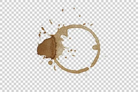 Coffee stains isolated transparency background. Stock-Fotos