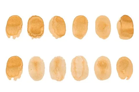 Coffee stains - vector isolated clip art on white background. Foto stock