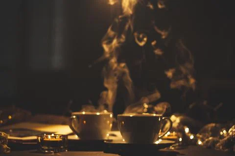 Coffee steam Stock Photos
