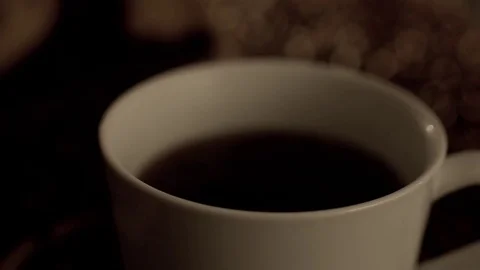 Coffee steam in slow motion Stock Footage 76100390