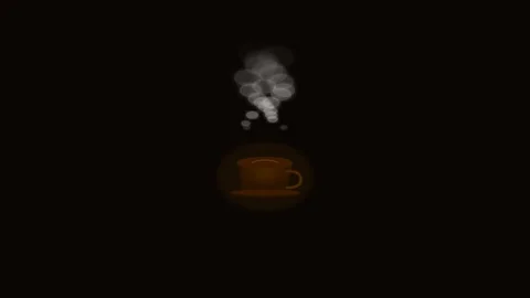 Coffee Steam - Steaming Hot Coffee Cup on Dark Background Animation Stock Footage 340365102