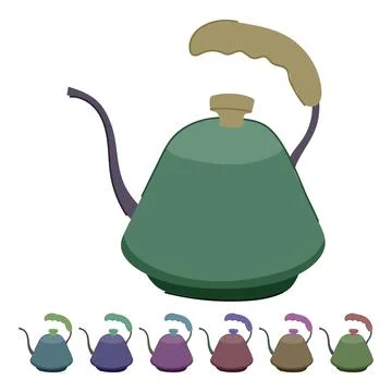 Coffee steel drip kettle vector cartoon graphic Иллюстрация