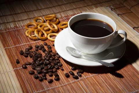 Coffee still life on a table Foto stock