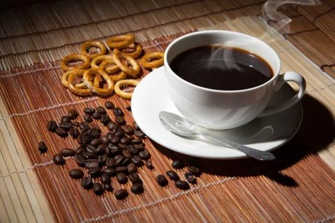 Coffee still life on a table Stock Photos