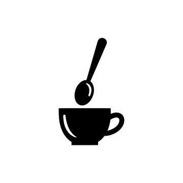 Coffee Stirring Spoon Cup Icon Stock Illustration