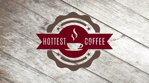 Coffee store series up blending different circular strip surrounding a teacup Stock Footage 128703285