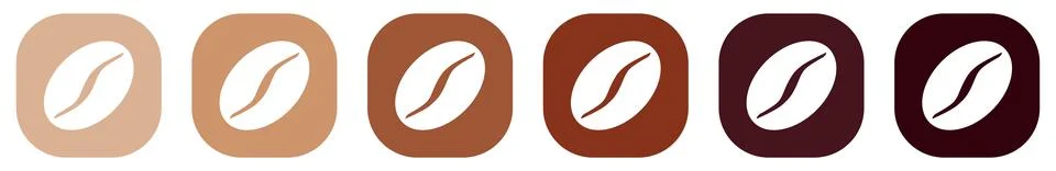 Coffee strength scale, different colour beans to show intensity or roast Stock Illustration