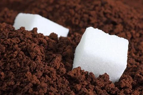 Coffee with sugar. 스톡 사진