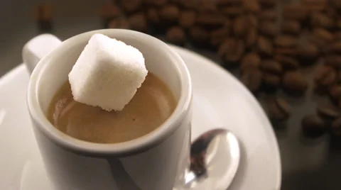 Coffee with sugar in slow motion Stock Footage 60917649