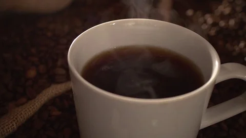 Coffee with sugar in slow motion Stock Footage 76100858