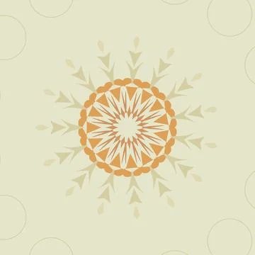 Coffee sunlight cafe: radial mandala composition in pecan, honeycomb, bright mor Stock Illustration