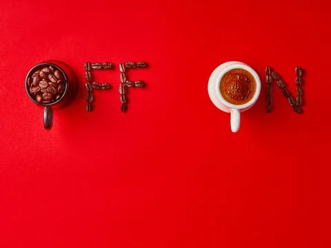 Coffee on - off switch Stock-Fotos