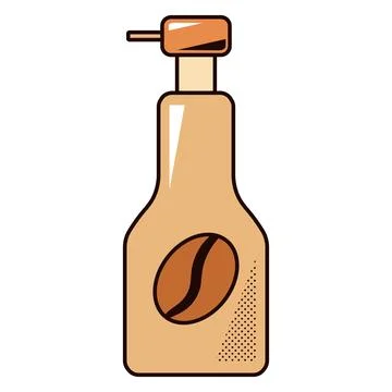 Coffee syrup bottle icon for flavored drinks, cafe menu, restaurant branding Stock Illustration