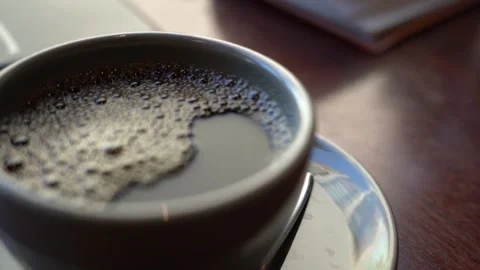 Coffee on the table. High Speed Shooting Stock Footage 150212550