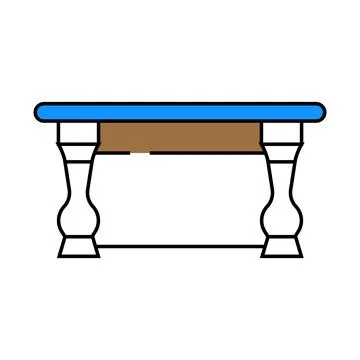 Coffee table home interior icon color illustration Illustrazione stock