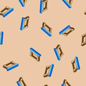 Coffee table home interior isometric icon seamless pattern Stock Illustration