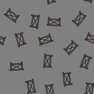 Coffee table home interior vector seamless pattern Stock Illustration