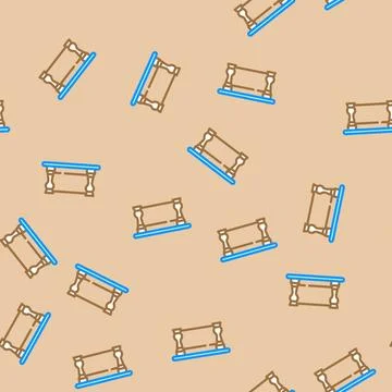 Coffee table home interior vector seamless pattern Stock Illustration
