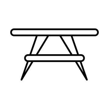 Coffee table icon. Home decor element thin line illustration. Stock Illustration