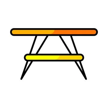 Coffee table icon. Home decor element thin line illustration. Stock Illustration
