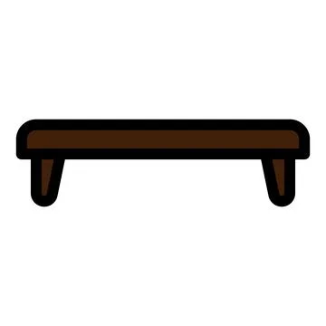 Coffee table icon line isolated on white background. Black flat thin icon o.. Stock Illustration