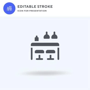 Coffee Table icon vector, filled flat sign, solid pictogram isolated on white Stock Illustration