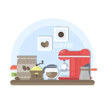 Coffee on table. Stock Illustration