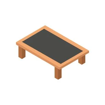 Coffee table isometric illustrated on background Stock Illustration