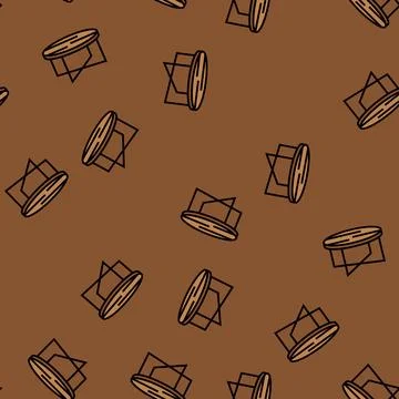 Coffee table living room vector seamless pattern Stock Illustration