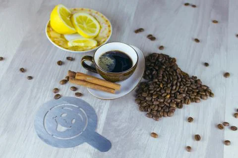 Coffee on table Stock Photos
