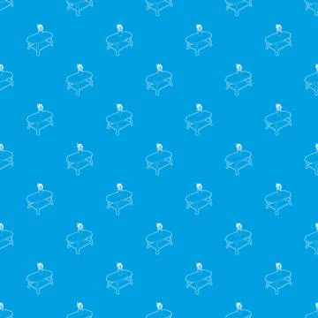 Coffee table with vase pattern vector seamless blue Illustrazione stock