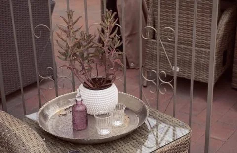 Coffee table on the veranda Stock Photos