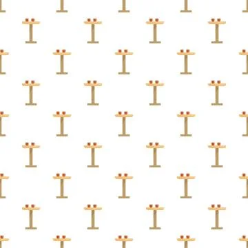 Coffee tables and cups repeating seamless pattern Stock Illustration