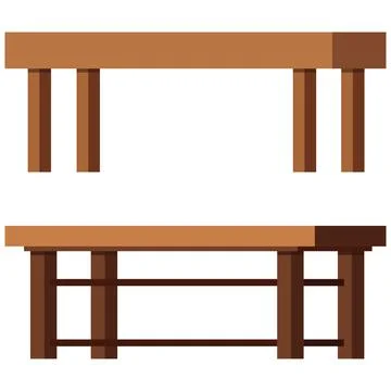 Coffee tables vector set isolated on white background. Stock Illustration