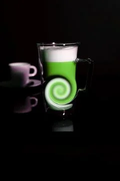 Coffee tableware in an abstract approach in macro photography Stock Photos