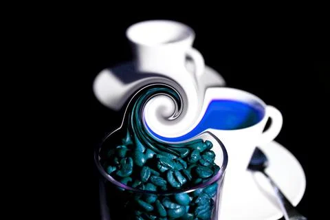 Coffee tableware in an abstract approach in macro photography Stock Photos