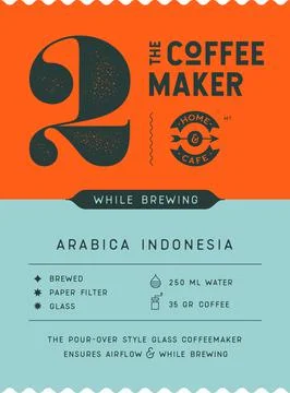 Coffee, tag label Stock Illustration