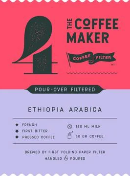 Coffee, tag label Stock Illustration