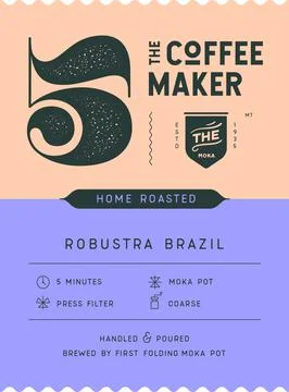 Coffee, tag label Stock Illustration