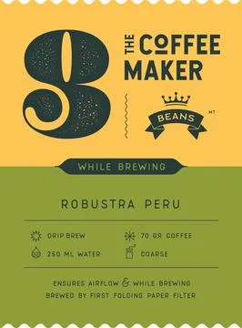 Coffee, tag label Stock Illustration