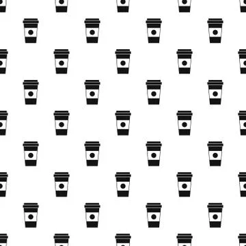 Coffee in take away cup pattern, simple style 스톡 일러스트
