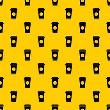 Coffee in take away cup pattern vector Stock Illustration