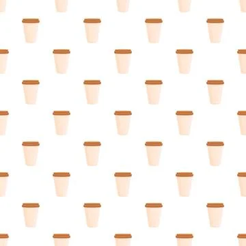 Coffee take away cups seamless pattern background Stock Illustration