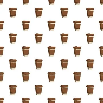 Coffee take away cups seamless pattern background イラスト素材